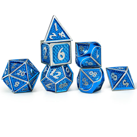 Solid Behemoth Metal Dice Set - Brushed Blue
