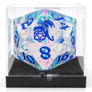 Sharp Edge Resin 55mm Chonk D20 - Opal W/ Blue Ink