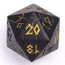 35MM Spindown D20 Metal Dice - Matt Black