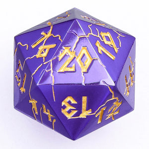 35MM Spindown D20 Metal Dice - Shiny Purple