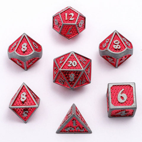 Mini Behemoth Metal Dice Set - Brushed Ruby