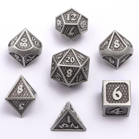 Mini Behemoth Metal Dice Set - Ancient Silver