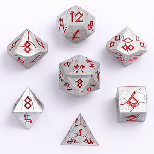 Barbarian Metal Dice Set - Brushed Red