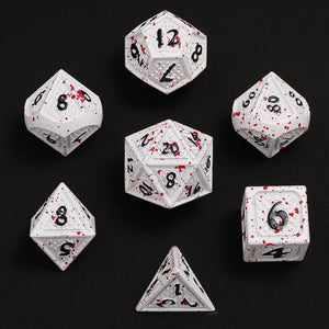 Behemoth Matt White w/Blood Splatters Solid Metal Dice Set