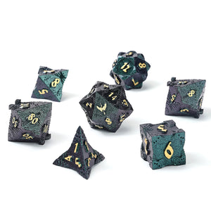 Metal Paladin Dice Set -Gunmetal w/Gold
