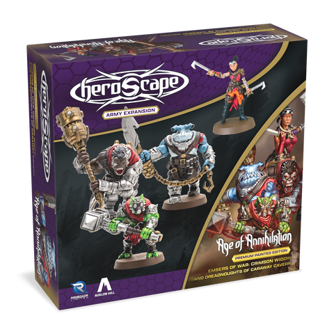 Heroscape: Crimson Widow & Dreadnoughts of Caraway Cavern Army Expansion Painted