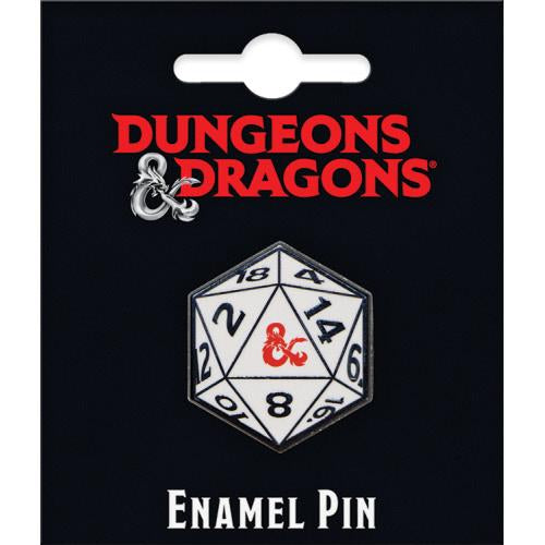 Dungeons and Dragons 20 Sided Die Enamel Pin