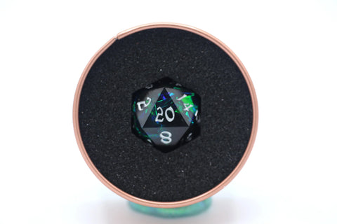Captured Magic Resin Dice - Black D20
