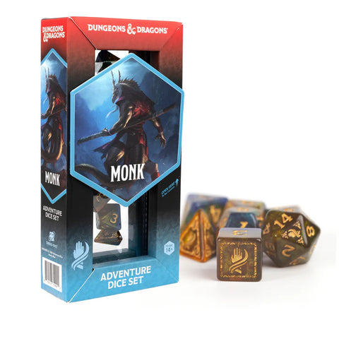 Dungeons & Dragons Adventure Dice Set: Monk - Blue/Gold