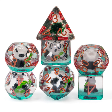 FBG2346 Panda in Bamboo (Polyhedral Dice Set)