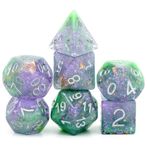 7 Dice RPG Set - Purple & Green Seabed Treasure