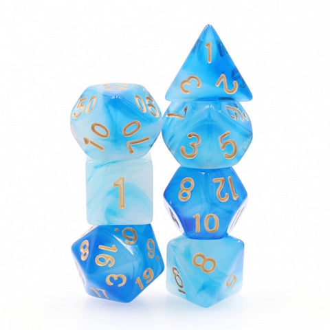FBG2027 Blue Milky (Polyhedral Dice Set)