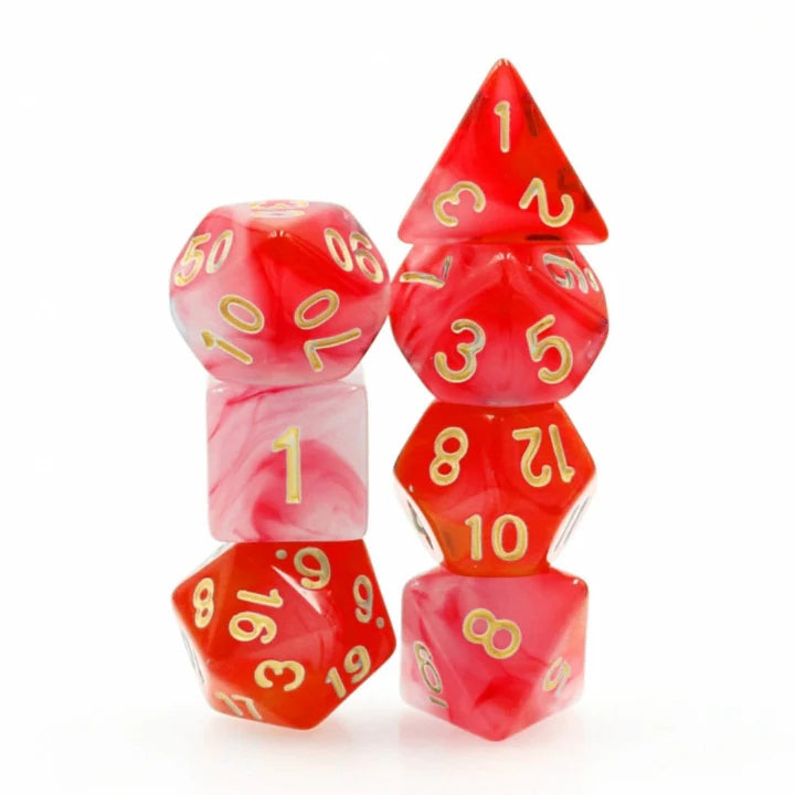 FBG2095 Red Milky (Polyhedral Dice Set)