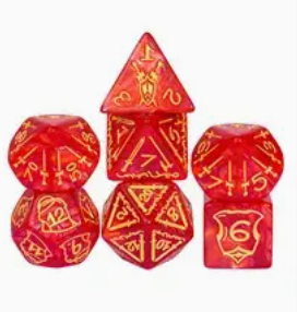 Large 25mm Polyhedral Dice Set - Red