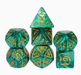 Large 25mm Polyhedral Dice Set - Green
