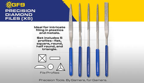 GF9T11 "Precision " Diamond Files (x5)