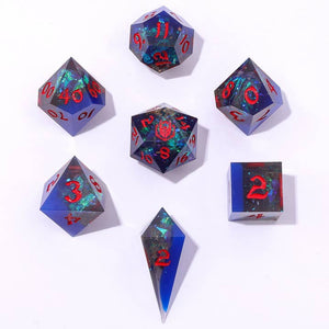 Captured Magic Sharp Edge Resin Dice - Sapphire Inferno
