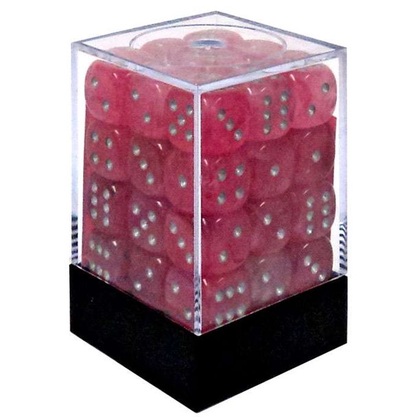 CHX 27924 Pink / Silver Ghostly Glow 12mm d6 Dice Block (36 Dice)