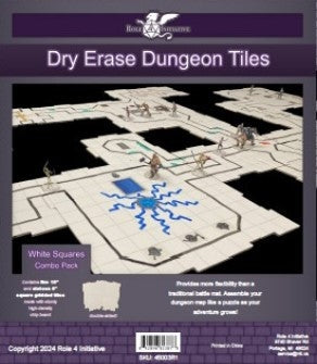 Dry Erase Dungeon Tiles, White - Pack of 5 10" and 16 5" Square Tiles