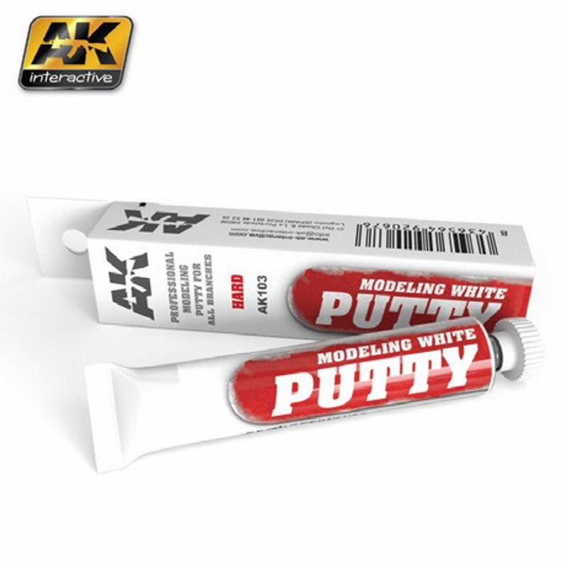 AK Interactive White Acrylic Modeling Hard Putty 20ml Tube
