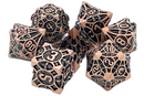 OSDMTL-134 Old School 7 Piece DnD RPG Metal Dice Set: Gnome Forged - Ancient Bronze