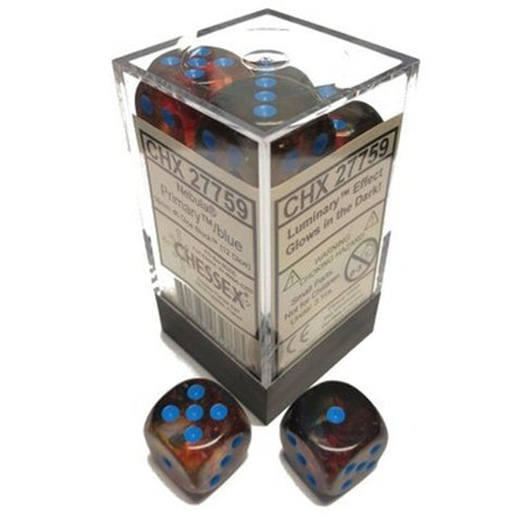 CHX 27759 Nebula Nocturnal/Blue 16mm d6 Dice Block (12 Dice)