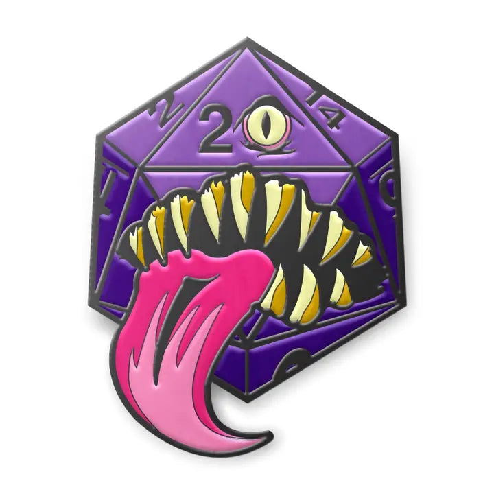 Mimic Die Enamel Pin - Purple