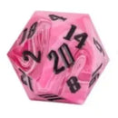 Huge D20 55mm - Marble pink and black