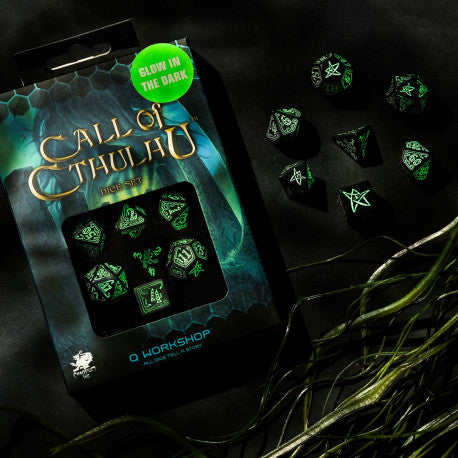 Call of Cthulhu Dice Black & Glow-in-the-Dark Dice Set
