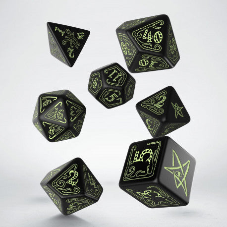 Call of Cthulhu Dice Black & Glow-in-the-Dark Dice Set