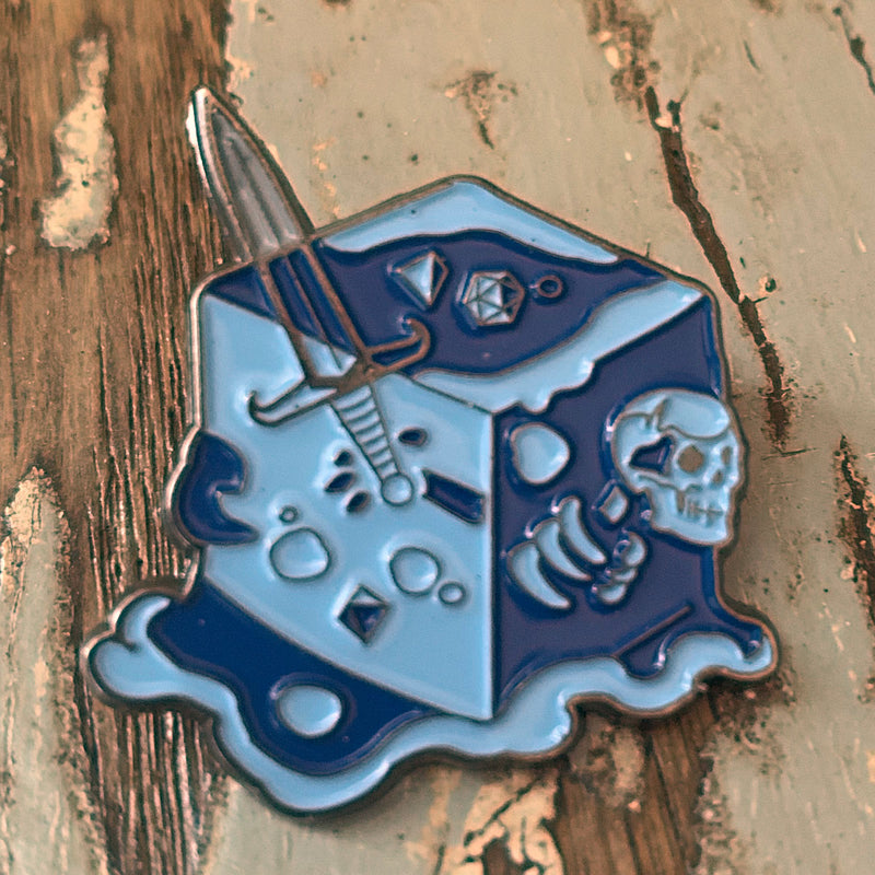 PIN-025 RPG Pins & Patches: Blue Gelatinous Cube Enamel Pin