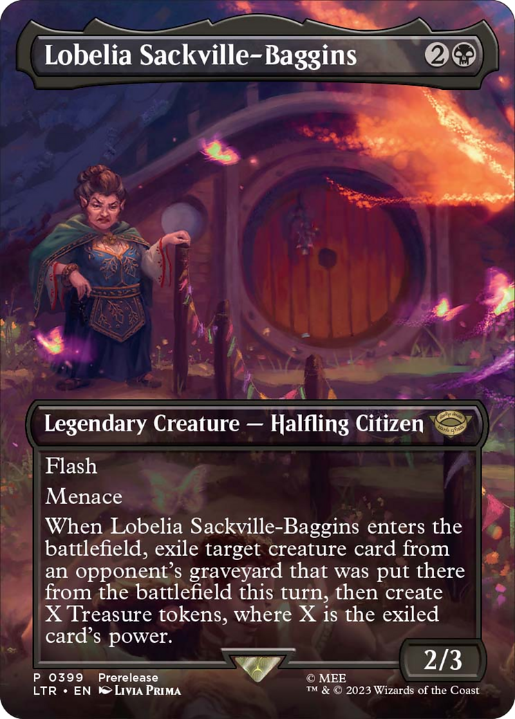 Lobelia Sackville-Baggins (Borderless Alternate Art) [The Lord of the Lobelia Sackville-Baggins (Borderless Alternate Art) [The Lord of the