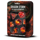 Dragon Storm Inclusion Resin Dice Set (7): Red Dragon