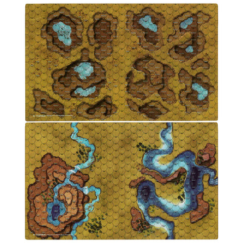 BattleTech BattleMat: Savannah - Sinkholes/Mountain Lake