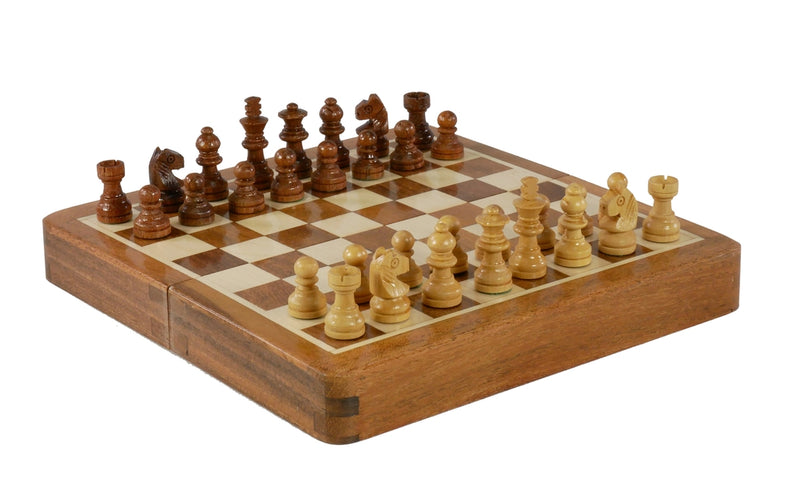 Chess Set - 7" Folding Wood Magnetic Chess