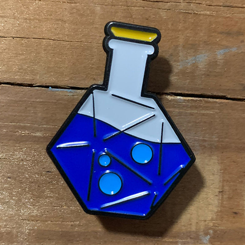 PIN-031 RPG Pins & Patches: Shape Water Polydice Potion Enamel Pin (Blue)