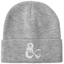 Dungeons & Dragons Ampersand Logo Embroidery Heather Gray Acrylic Knit Cuff Beanie