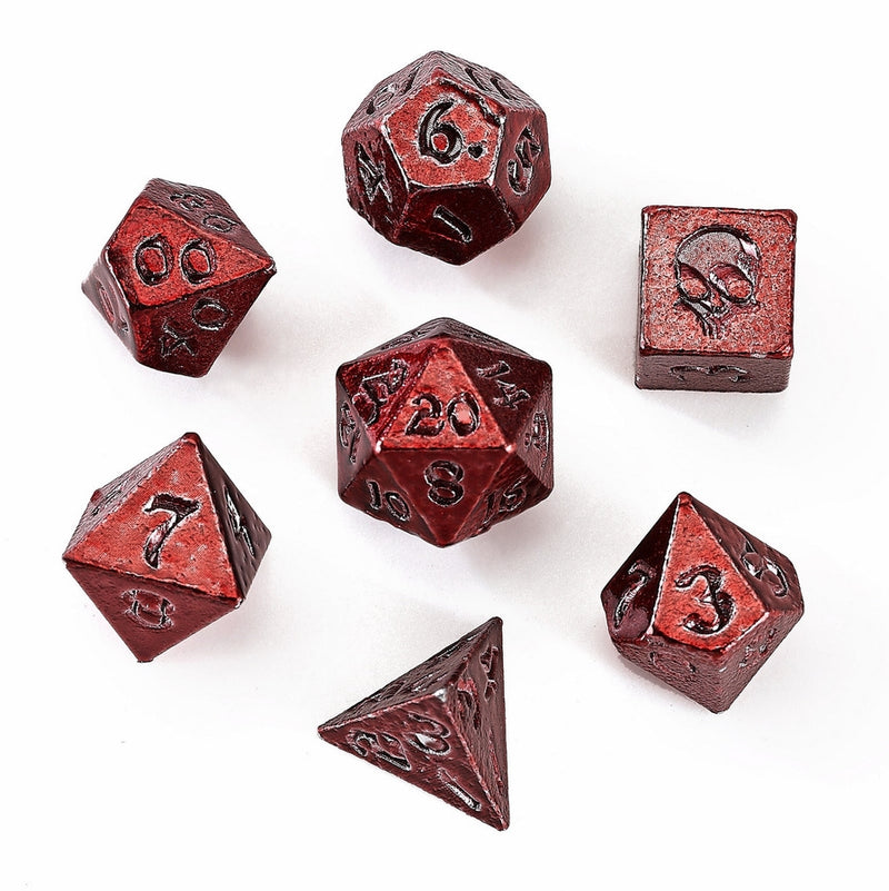 Unseelie Mini Metal Rpg Dice Set - Red