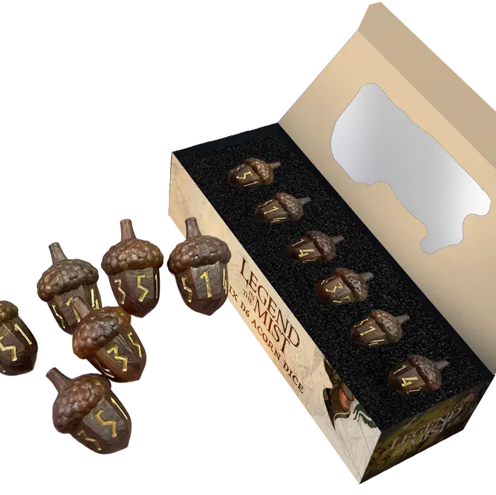 Legend in the Mist Resin Acorn Dice Set: 6 d6