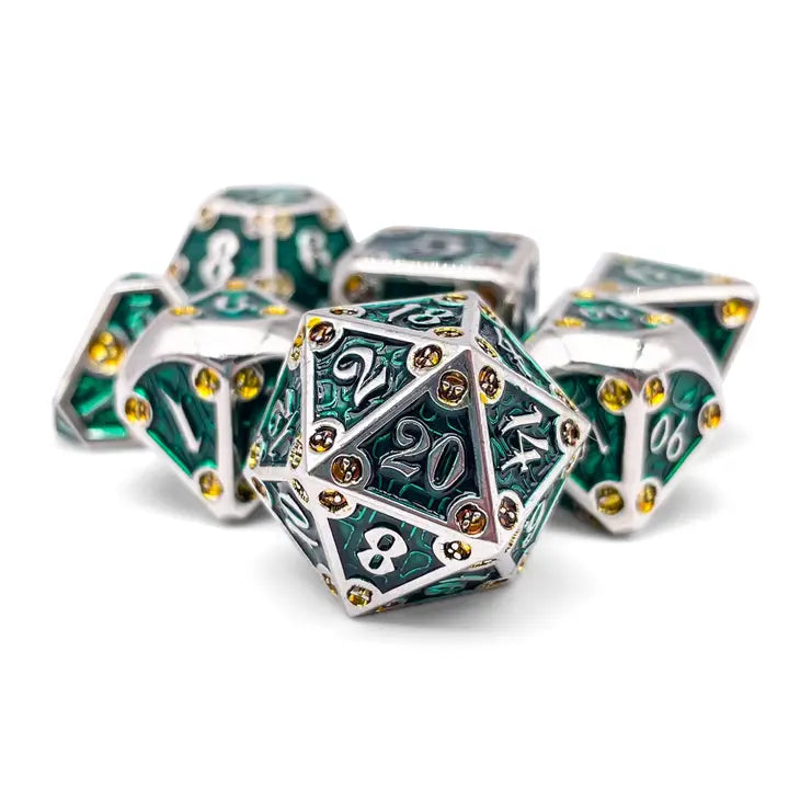 Dungeon Delve - Trickster 7 Piece Rpg Set Alloy Metal Dice
