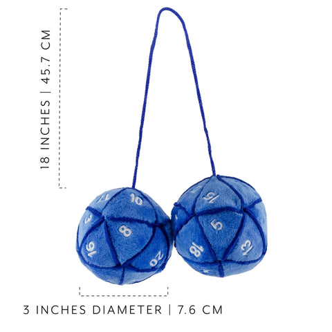 Toy Vault 20-Sided Plush Dice For Car Mirror (Blue)