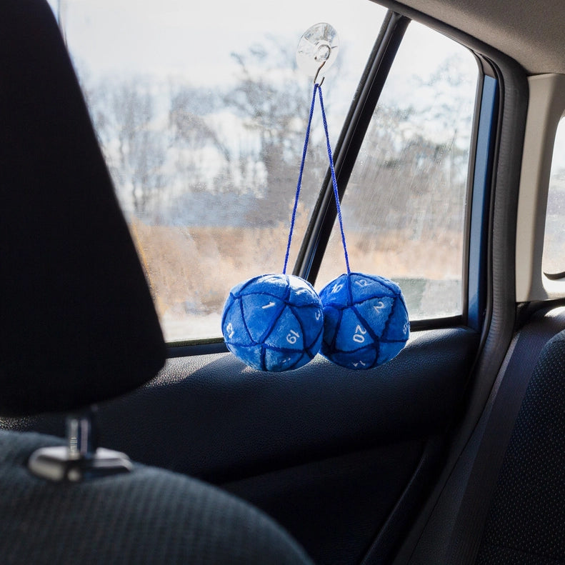 Toy Vault 20-Sided Plush Dice For Car Mirror (Blue)