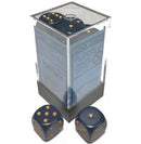CHX 25626 Dusty Blue/Copper Opaque 16mm d6 Dice Block (12 Dice)