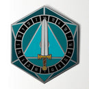 D20 Sword Spinner Pin - Teal