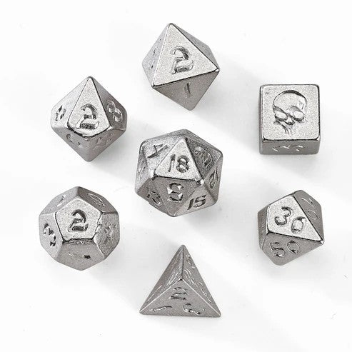 Unseelie Tiny Dice Set in Potion Bottle - Silver