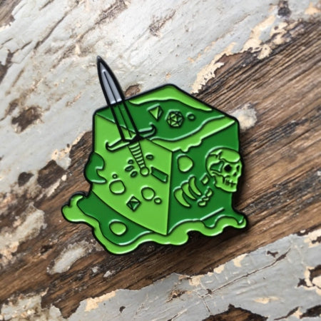 PIN-011 RPG Pins & Patches: Green Gelatinous Cube Enamel Pin
