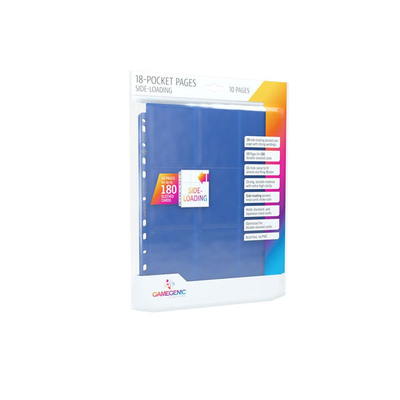 Gamegenic 18-Pocket Pages - Side-Loading (10), Blue