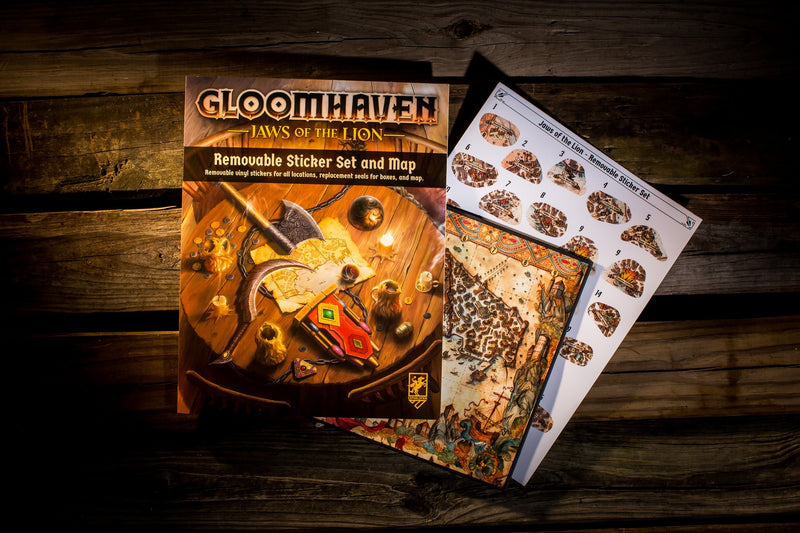 Gloomhaven: Jaws of the Lion Sticker Set and Map