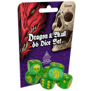 Dragon & Skull Dice Pack (Green Glitter)