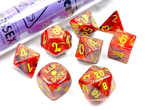 Chessex Lab Dice Vortex Underworld/Yellow CHX 30050